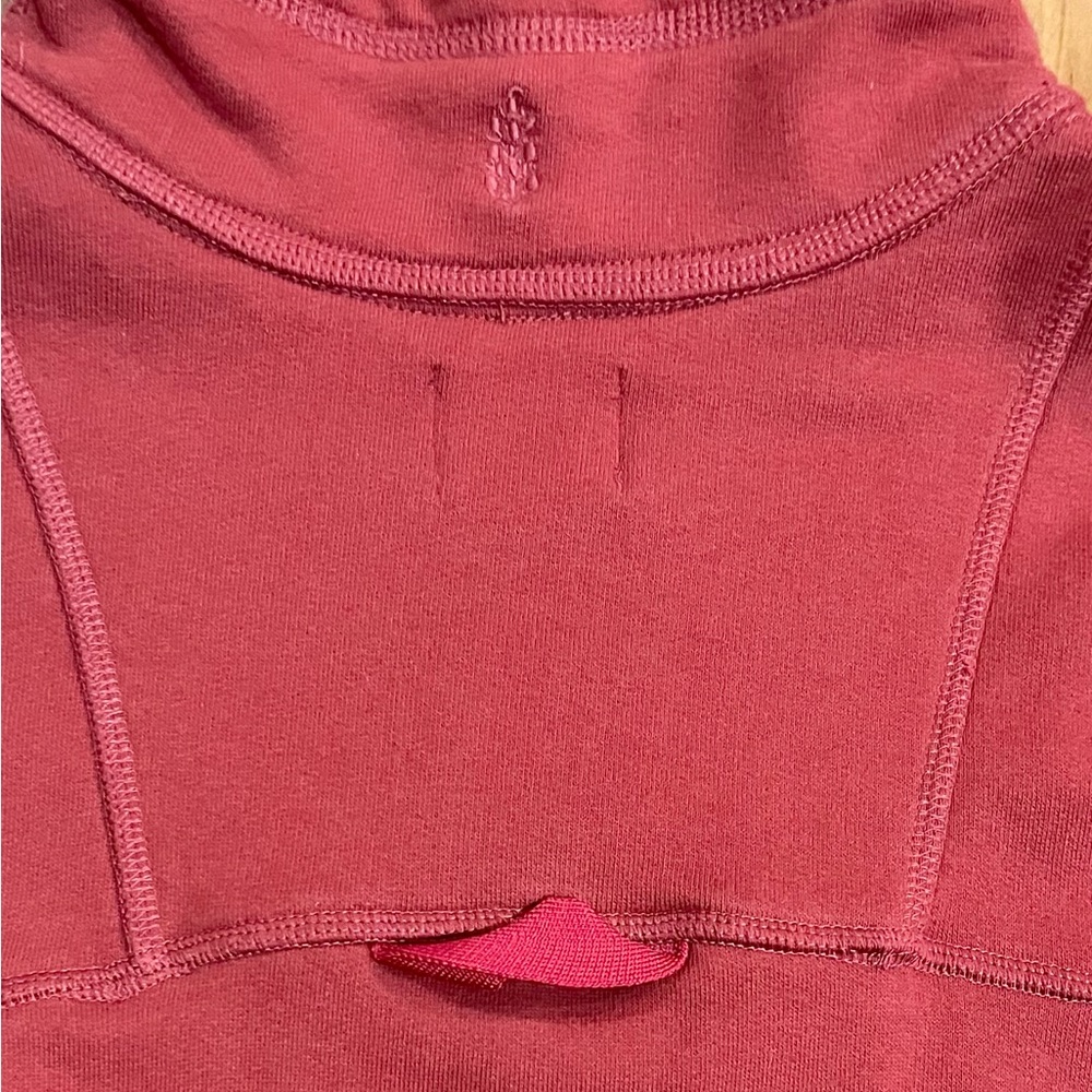 Free People Red Zip-Up Sweatshirt with White Stripes - Picture 6 of 6